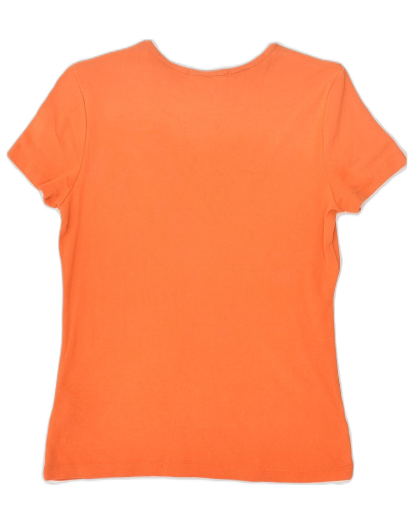 RALPH LAUREN Womens T-Shirt Top UK 12 Medium Orange Cotton | Vintage Ralph Lauren | Thrift | Second-Hand Ralph Lauren | Used Clothing | Messina Hembry 