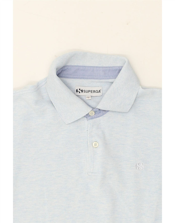 SUPERGA Mens Polo Shirt Large Blue Cotton Vintage Superga and Second-Hand Superga from Messina Hembry 