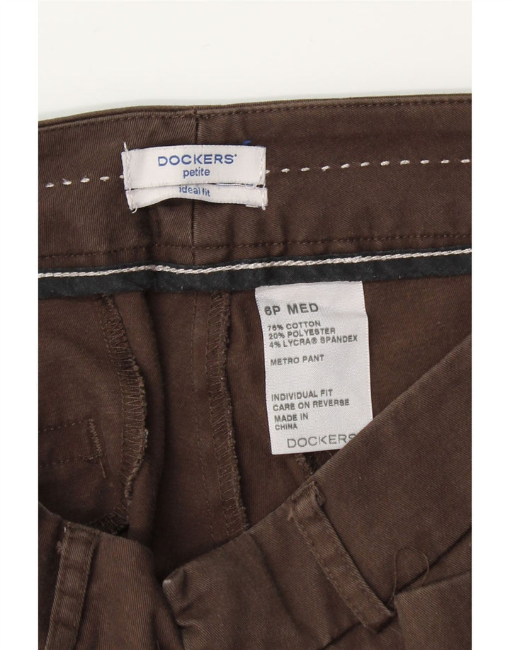 DOCKERS Womens Petite Bootcut Casual Trousers US 6 Medium W28 L28 Brown Vintage Dockers and Second-Hand Dockers from Messina Hembry 