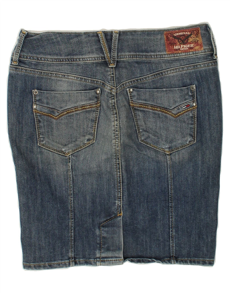 TOMMY HILFIGER Womens Denim Skirt UK 10 Small W27 Blue Cotton | Vintage Tommy Hilfiger | Thrift | Second-Hand Tommy Hilfiger | Used Clothing | Messina Hembry 