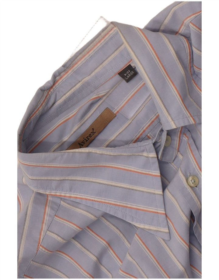 Avirex Mens Shirt Large Blue Striped
