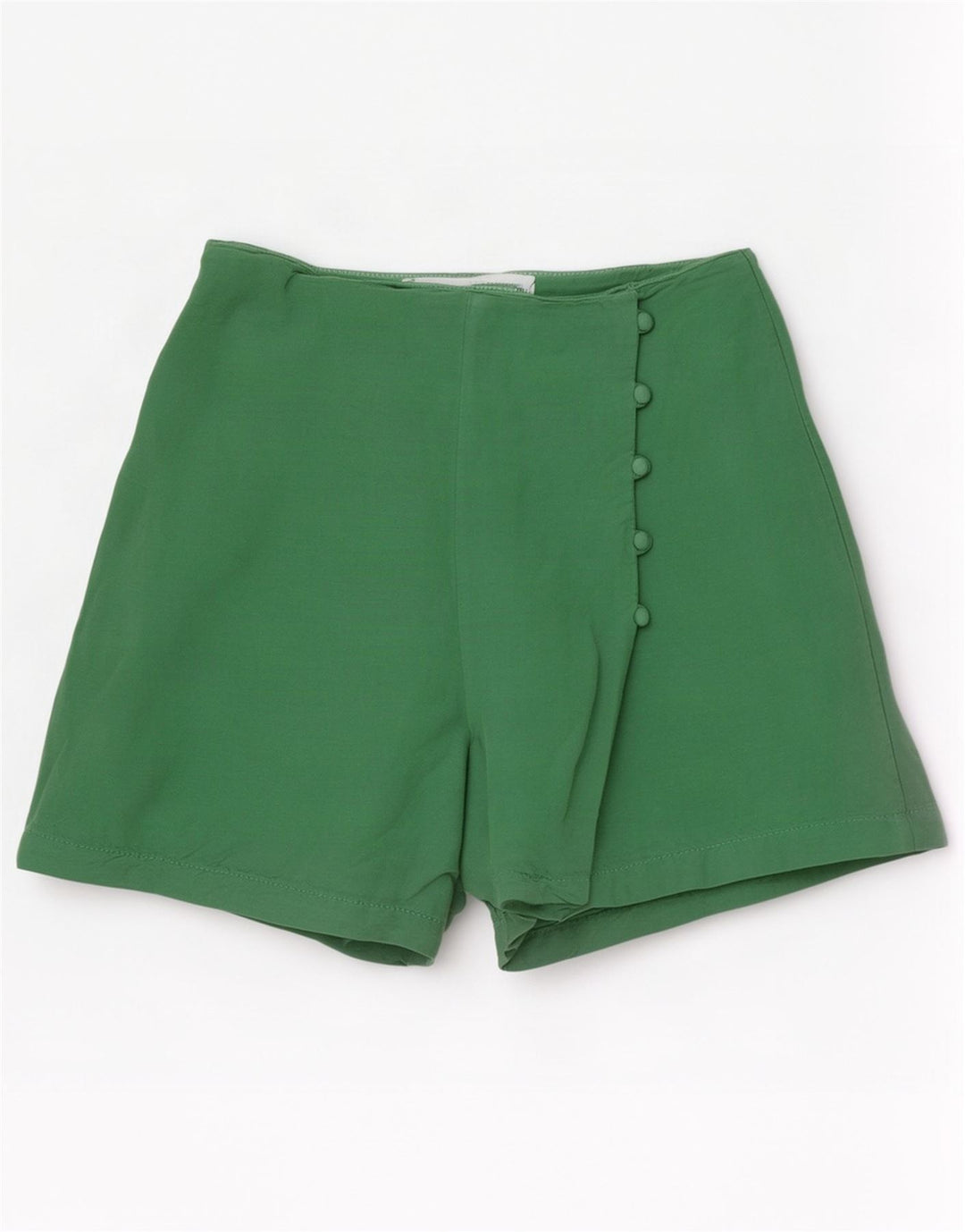 Zara Womens Casual Shorts Small W26 Green Linen
