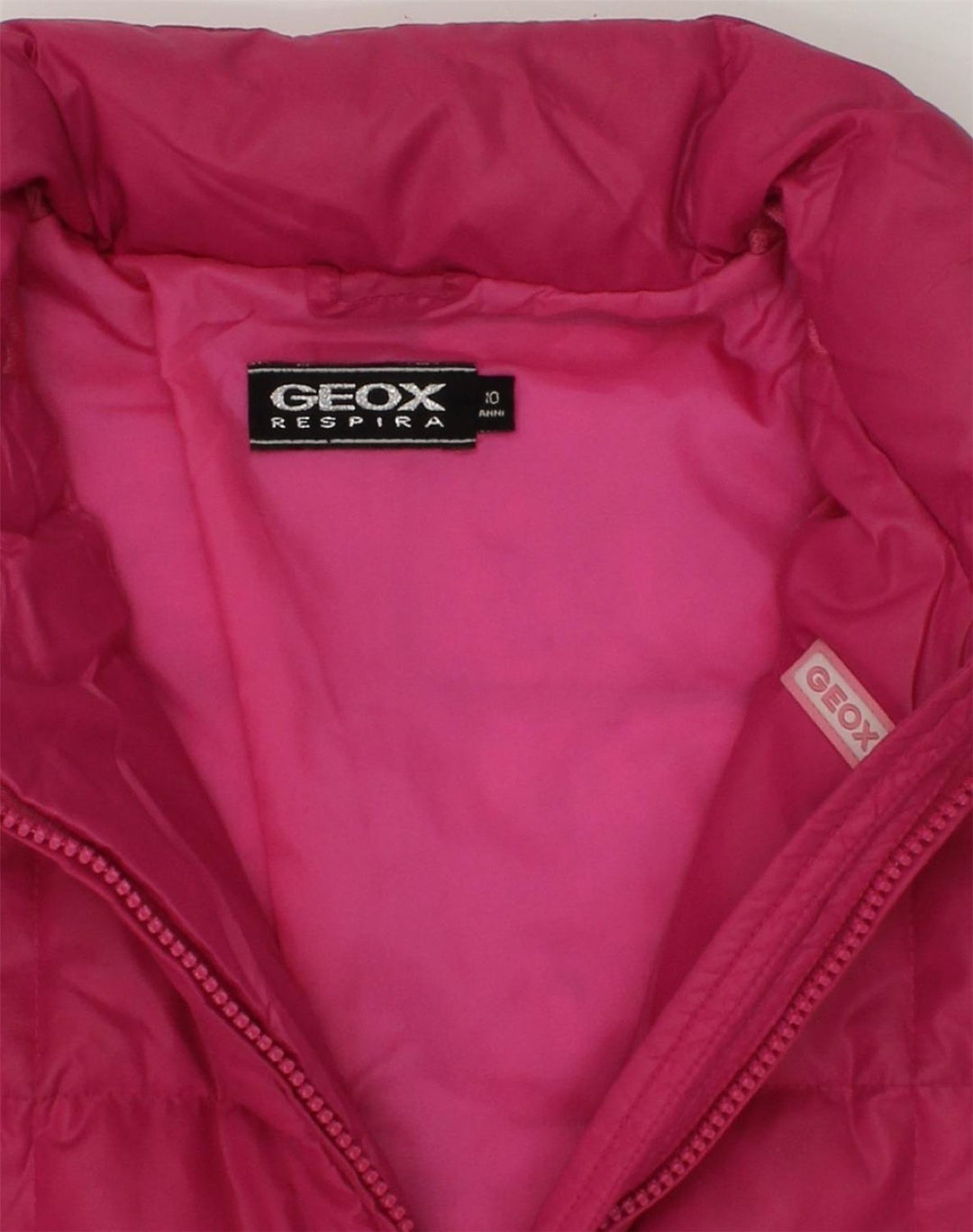 GEOX Girls Hooded Padded Jacket 9-10 Years Pink Polyamide | Vintage Geox | Thrift | Second-Hand Geox | Used Clothing | Messina Hembry 