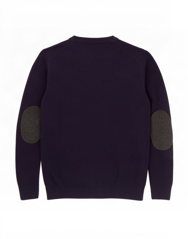 Fred Perry Mens Crew Neck Jumper Sweater XL Purple Wool
