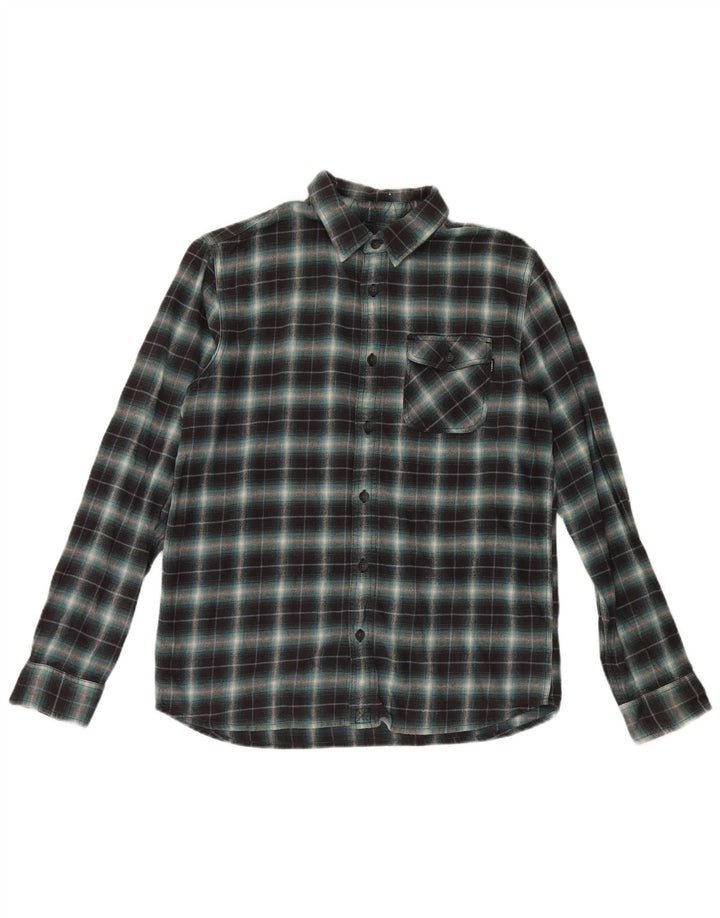 O'Neill Mens Standard Fit Flannel Shirt Medium Green Check Cotton