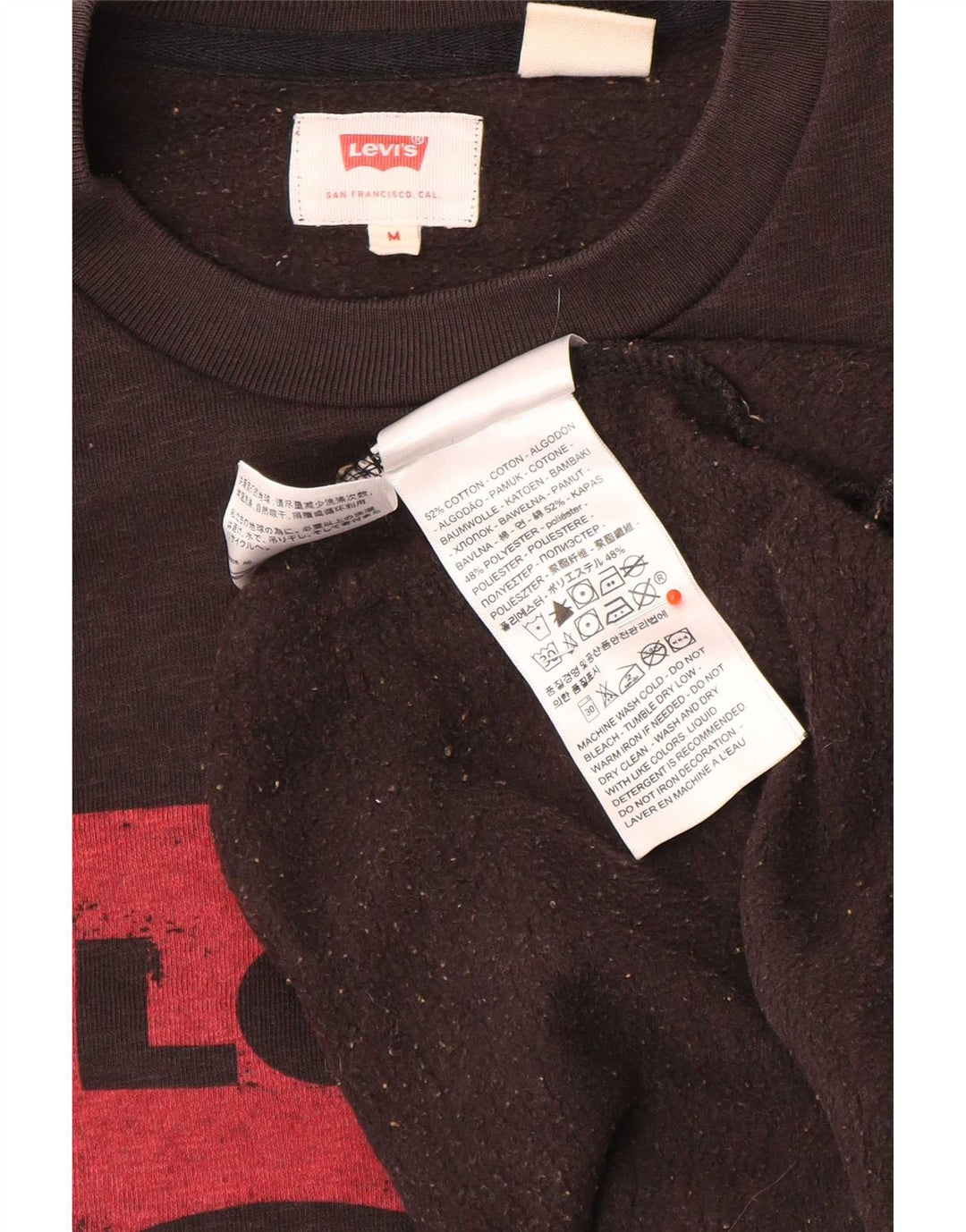 Levi's Mens Graphic Sweatshirt Jumper Medium Black Cotton