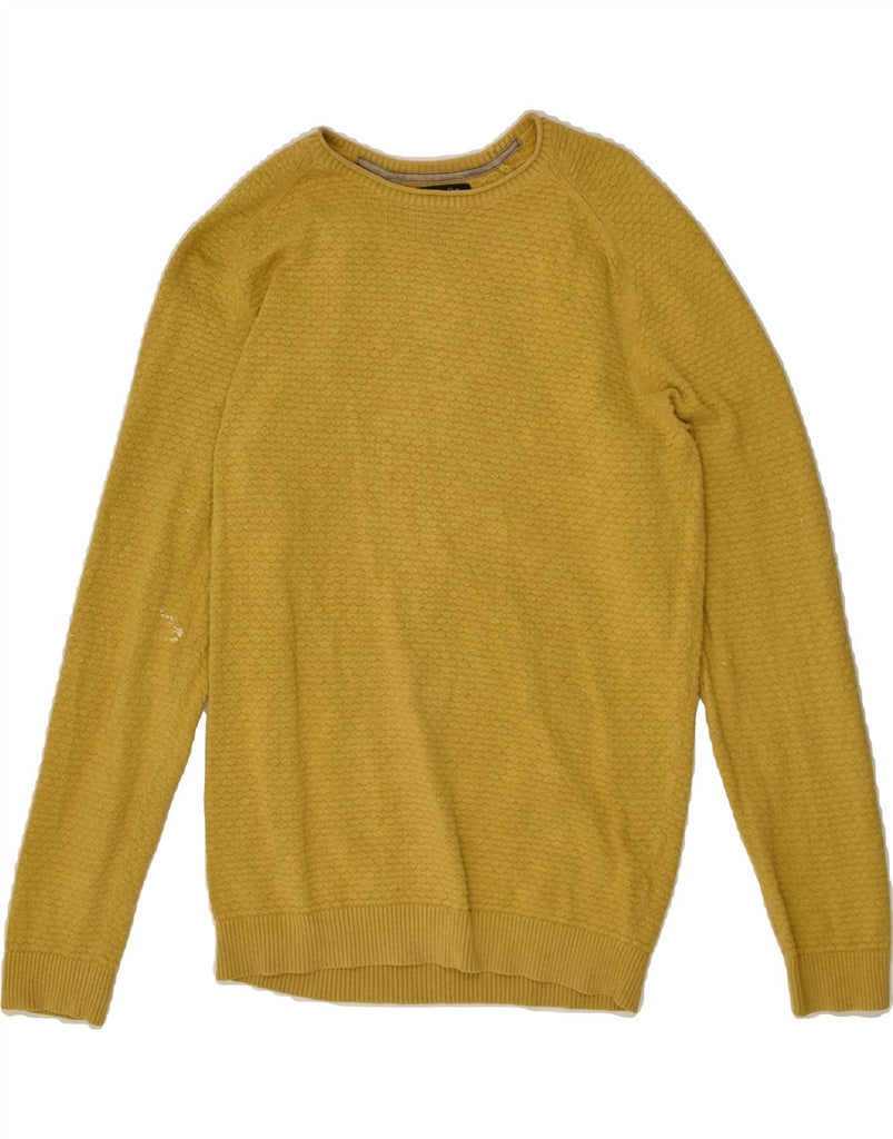 MASSIMO DUTTI Mens Crew Neck Jumper Sweater Medium Yellow Cotton | Vintage Massimo Dutti | Thrift | Second-Hand Massimo Dutti | Used Clothing | Messina Hembry 