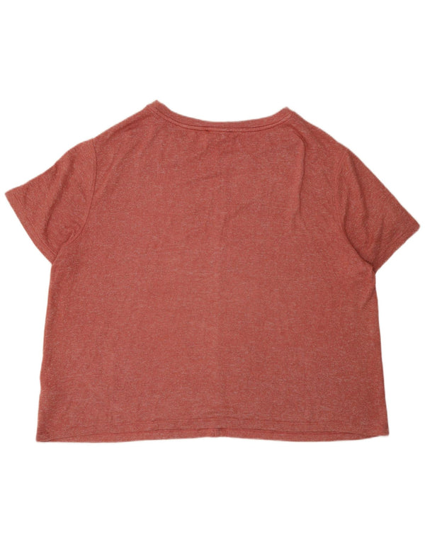 Marks & Spencer Womens Oversized T-Shirt Top UK 18 XL Red Viscose