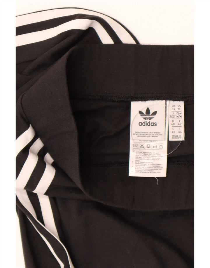 Adidas Womens Leggings UK 14 Large Black Cotton