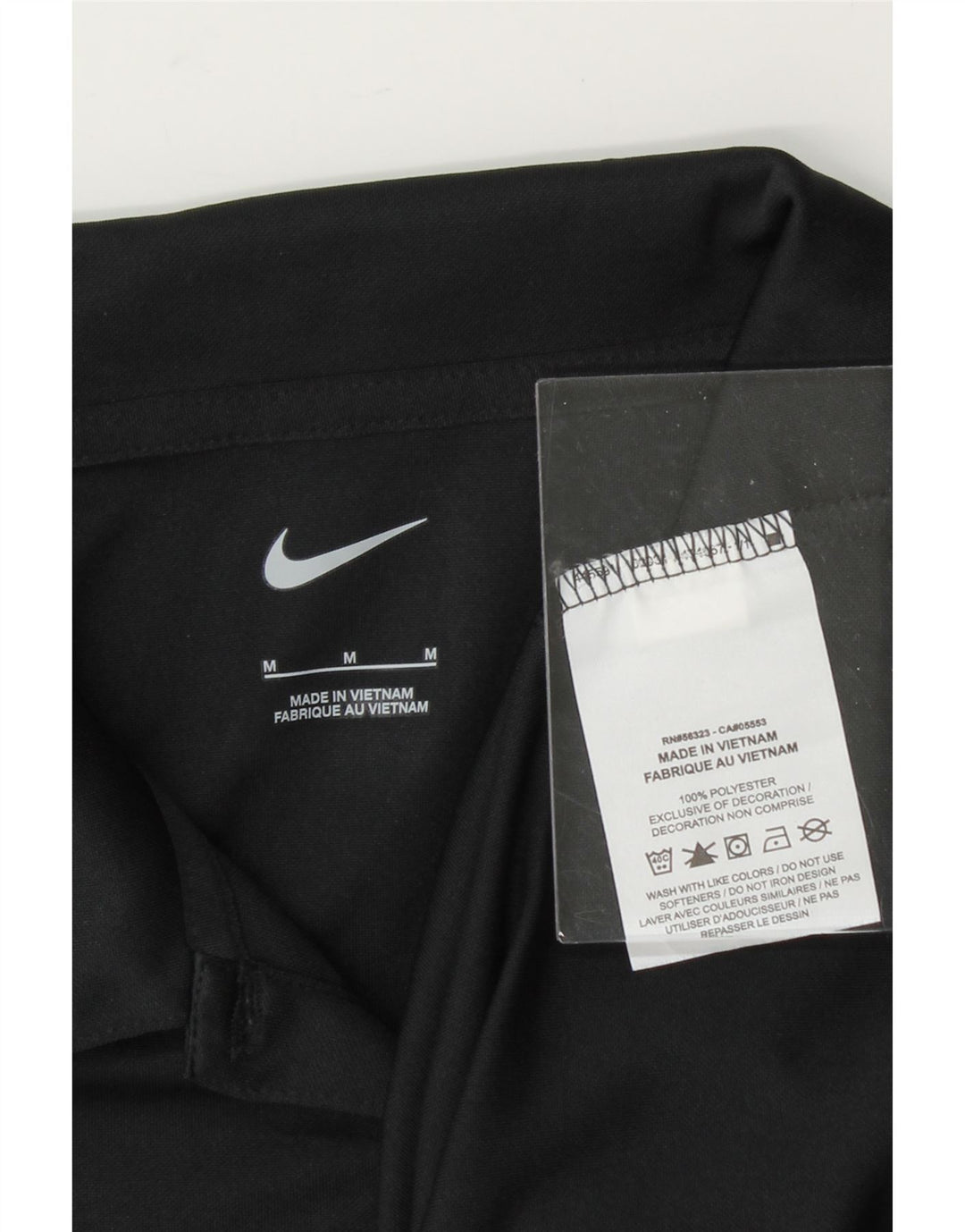 NIKE Womens Windsor Polo Shirt UK 12 Medium Black Polyester Vintage Nike and Second-Hand Nike from Messina Hembry 