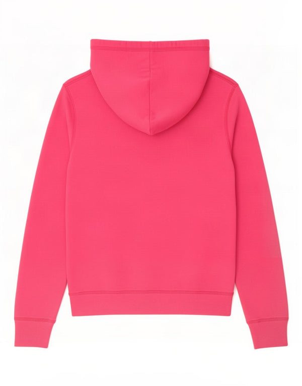 Hollister Womens Graphic Zip Hoodie Sweater UK 14 Medium Pink Cotton