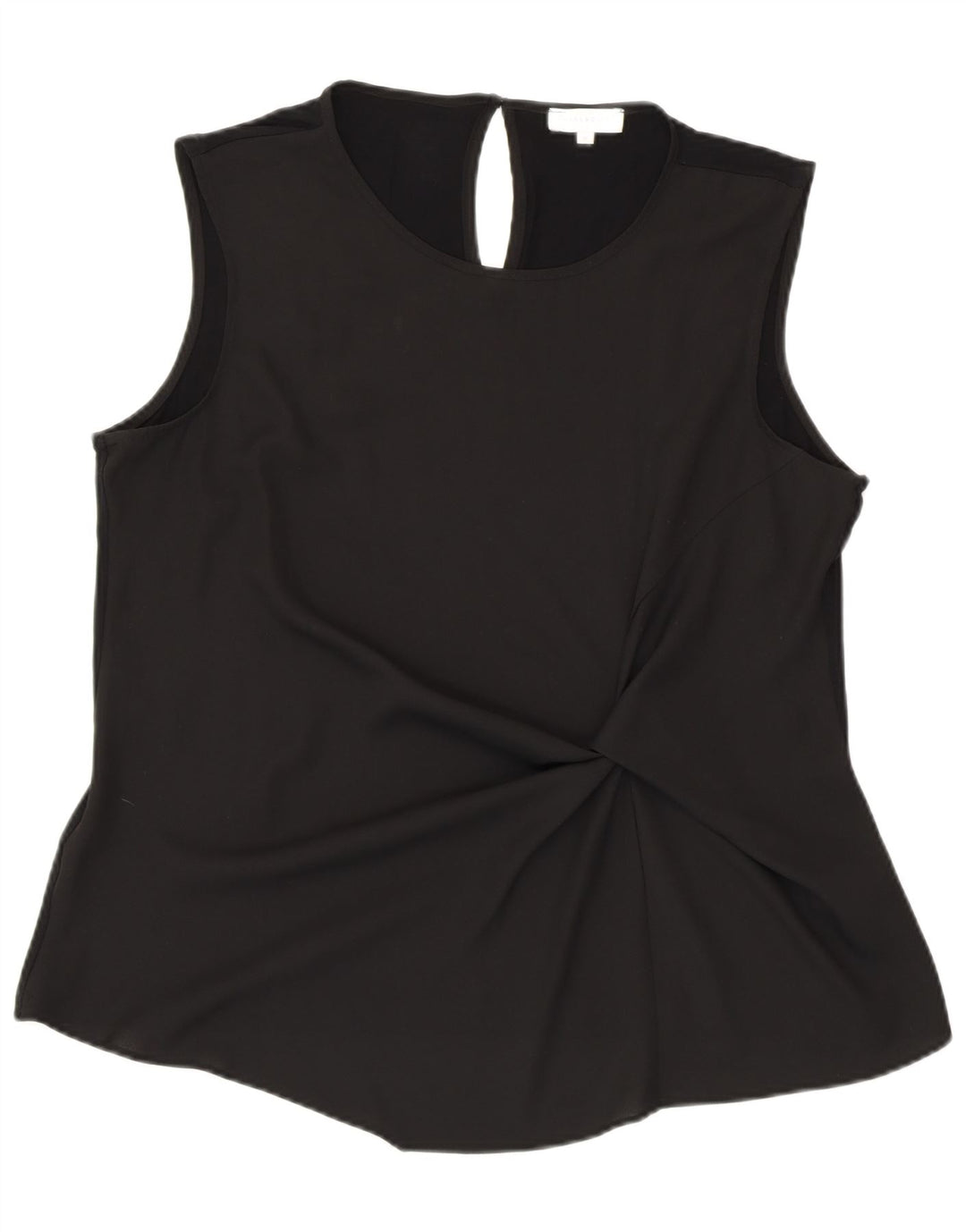 WAREHOUSE Womens Sleeveless Blouse Top UK 16 Large Black Viscose