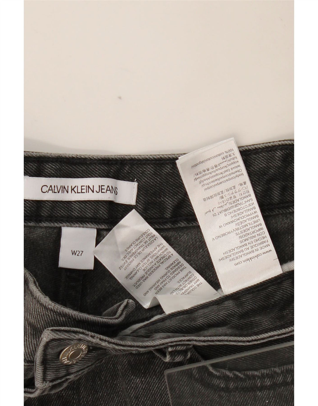 CALVIN KLEIN Womens Denim Shorts W27 Small Grey Cotton