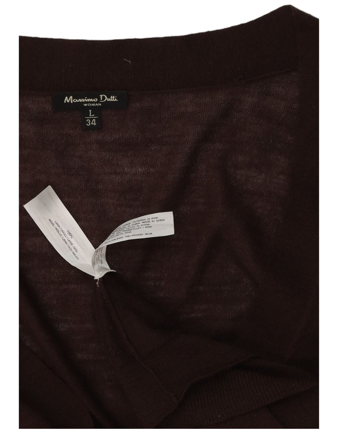 MASSIMO DUTTI Womens Cardigan Sweater UK 14 Large Brown Wool