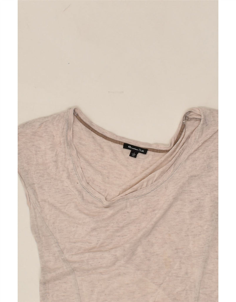 MASSIMO DUTTI Womens T-Shirt Top UK 10 Small Beige Flecked | Vintage Massimo Dutti | Thrift | Second-Hand Massimo Dutti | Used Clothing | Messina Hembry 