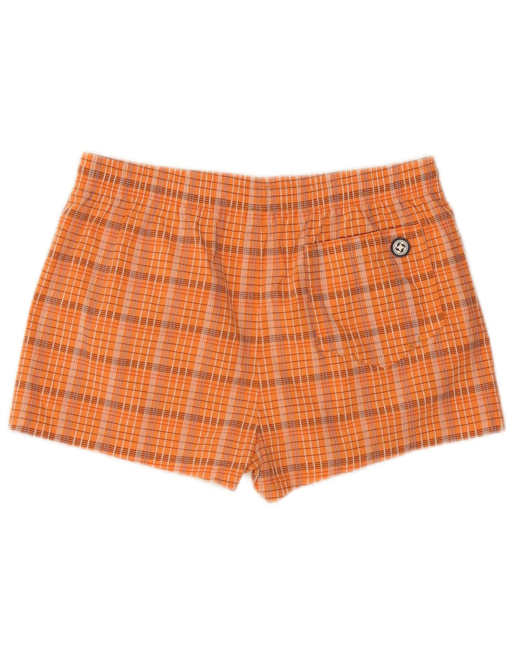 COLMAR Mens Swimming Shorts IT 48 Medium  Orange Check Cotton