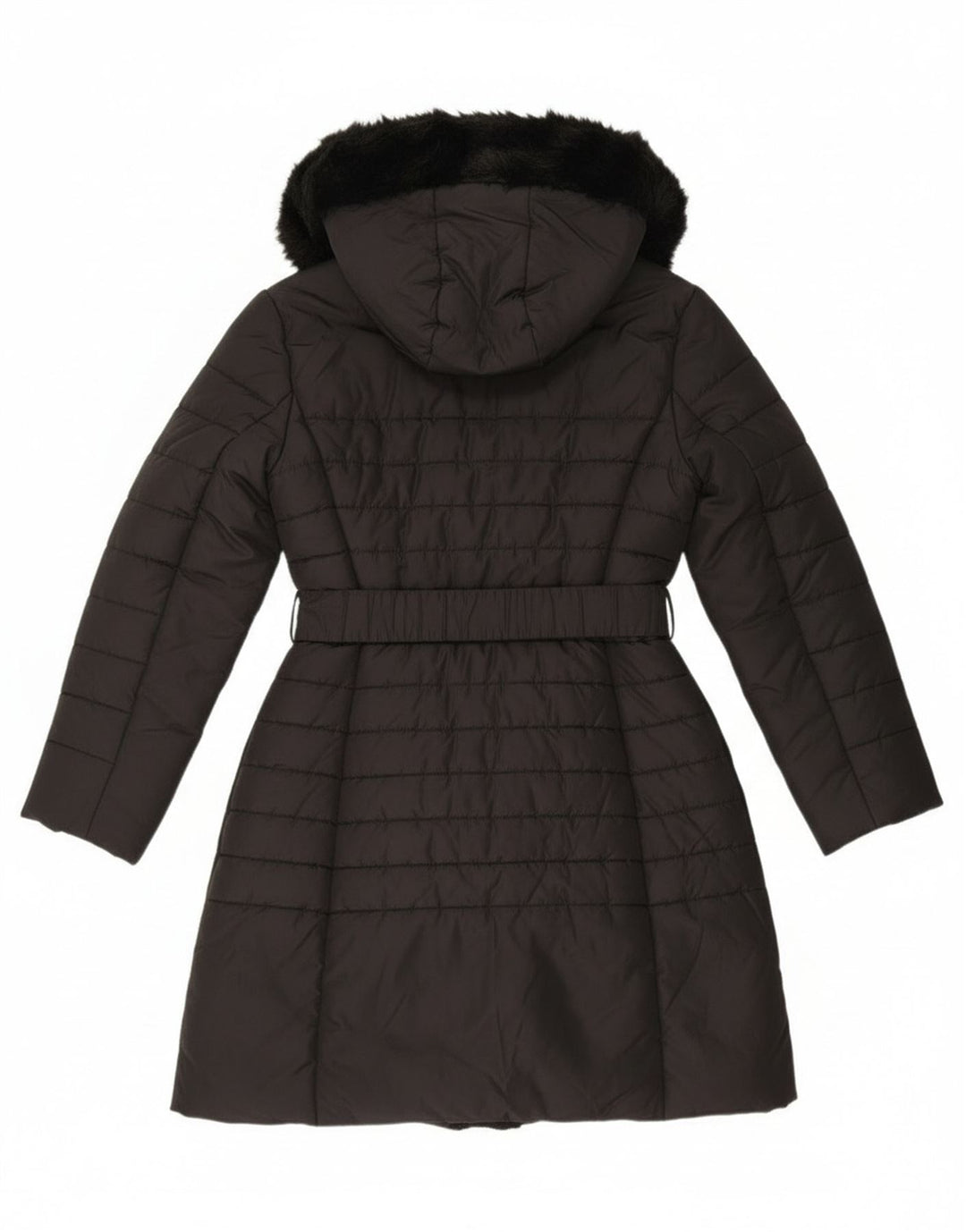 French Connection Womens Hooded Padded Coat UK 12 Medium Black Polyester