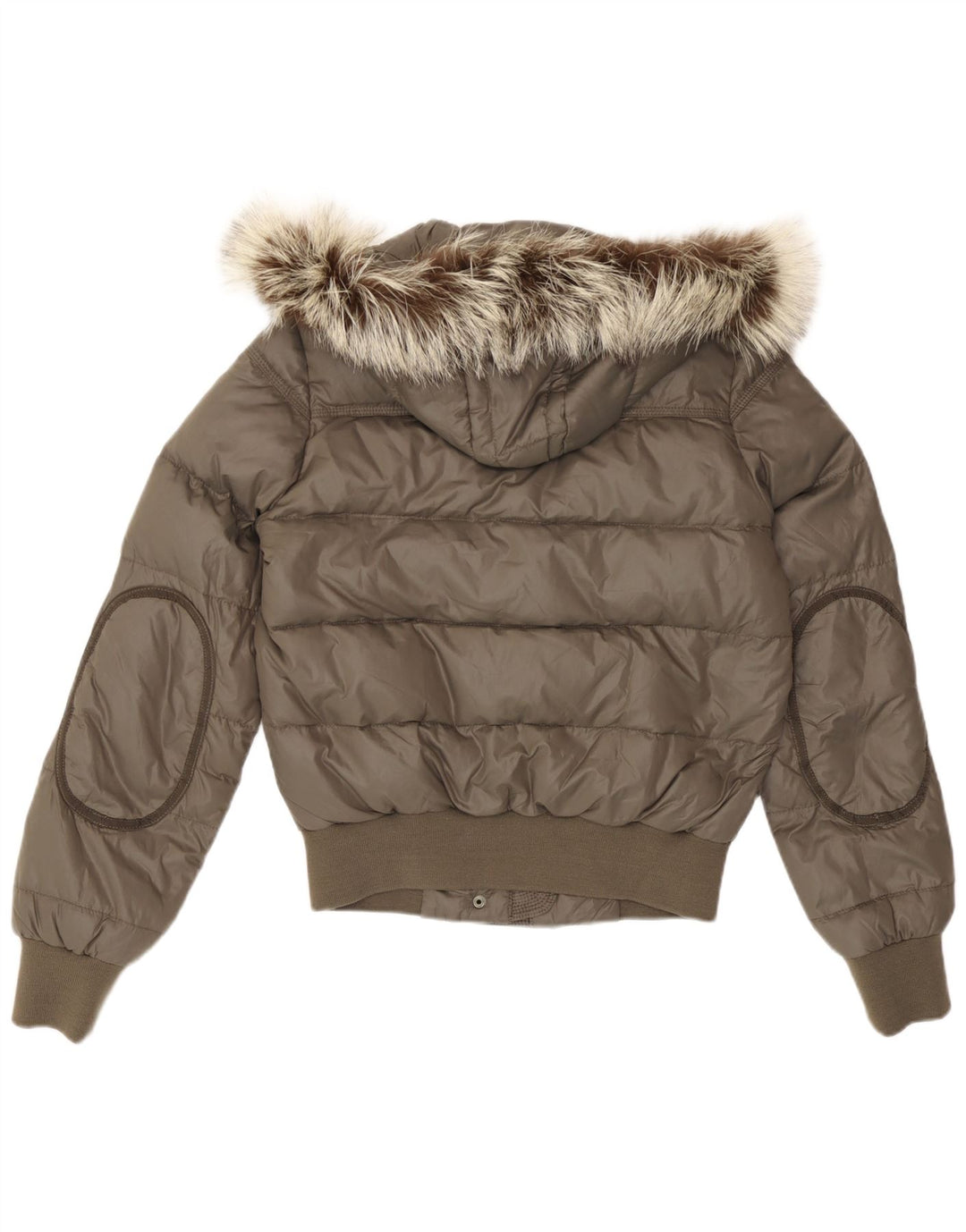 Cerruti 1881 Womens Hooded Padded Jacket UK 14 Medium Khaki Polyamide