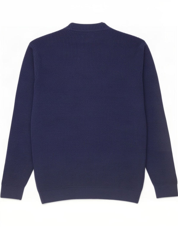 Zara Mens Turtle Neck Jumper Sweater Large Navy Blue Polyester