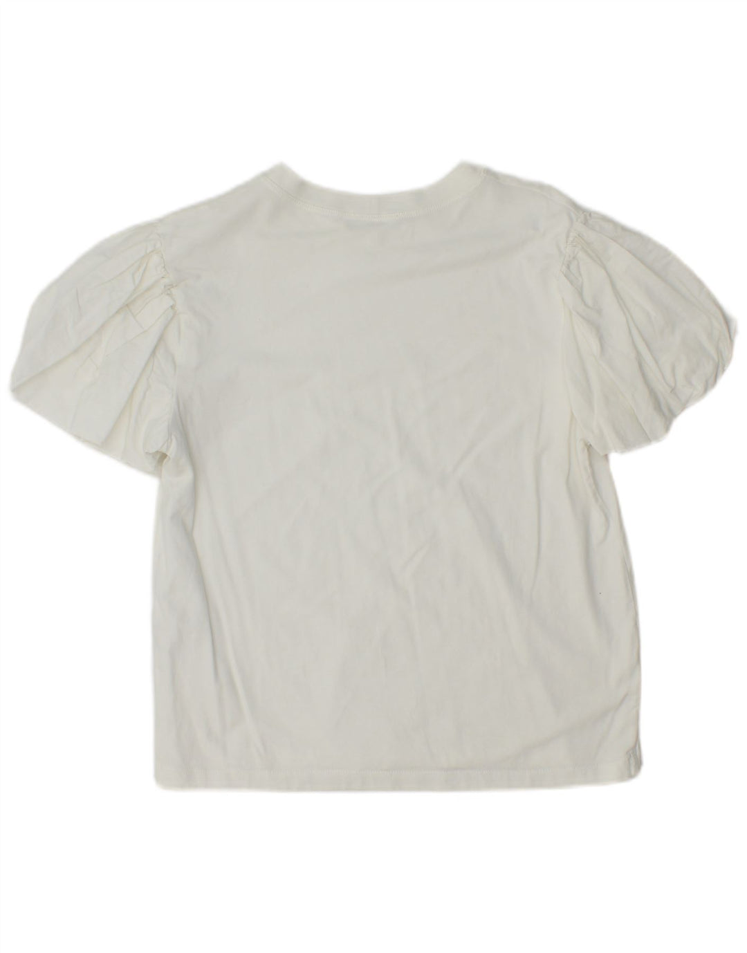 Zara Womens Blouse Top UK 12 Medium White Cotton