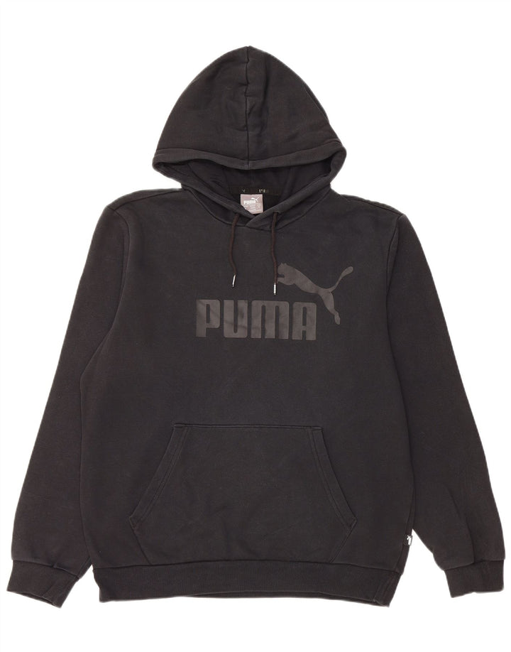 PUMA Mens Graphic Hoodie Jumper Medium Black Cotton
