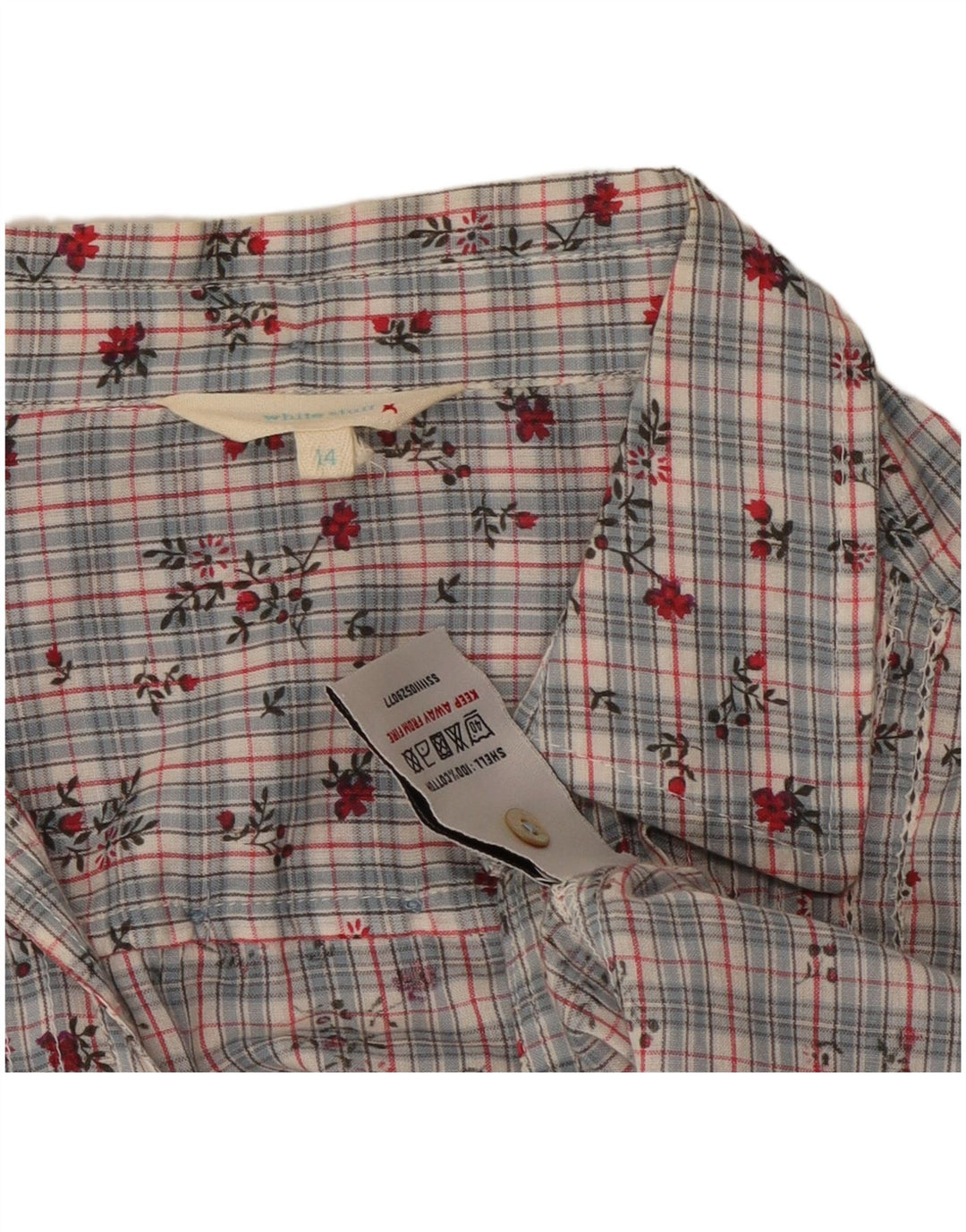 White Stuff Womens Shirt Blouse UK 14 Medium Grey Floral Cotton