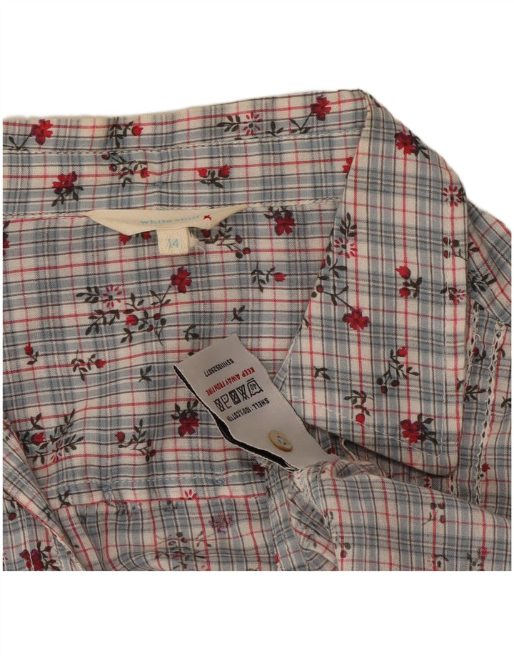 White Stuff Womens Shirt Blouse UK 14 Medium Grey Floral Cotton