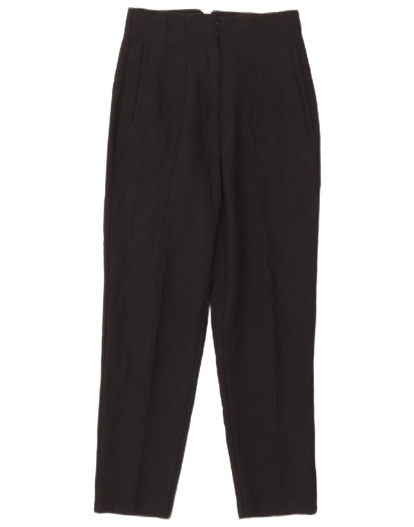 Zara Womens High Waist Tapered Casual Trousers Small W26 L26 Black