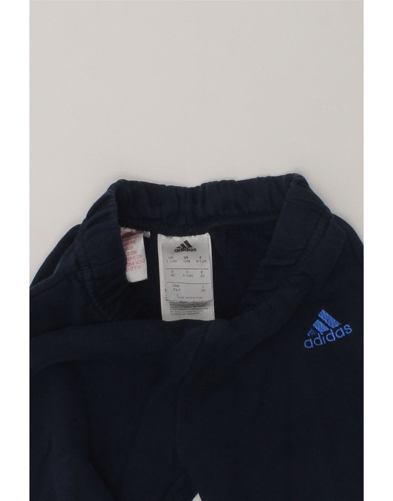 ADIDAS Baby Boys Joggers Tracksuit Trousers 9-12 Months Navy Blue Cotton | Vintage Adidas | Thrift | Second-Hand Adidas | Used Clothing | Messina Hembry 