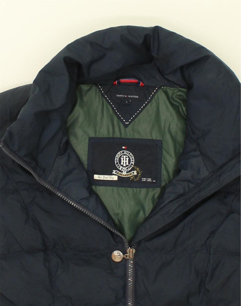 TOMMY HILFIGER Womens Padded Jacket UK 10 Small Navy Blue Polyester | Vintage Tommy Hilfiger | Thrift | Second-Hand Tommy Hilfiger | Used Clothing | Messina Hembry 