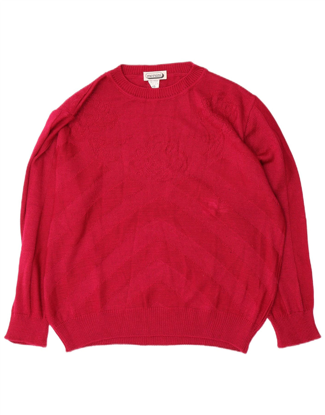 Vintage Womens Oversized Crew Neck Jumper Sweater IT 46 Large Red Chevron