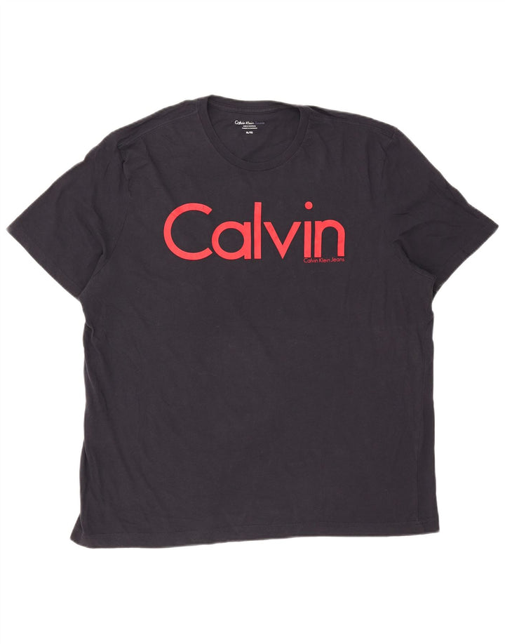 Calvin Klein Jeans Mens Graphic T-Shirt Top XL Navy Blue
