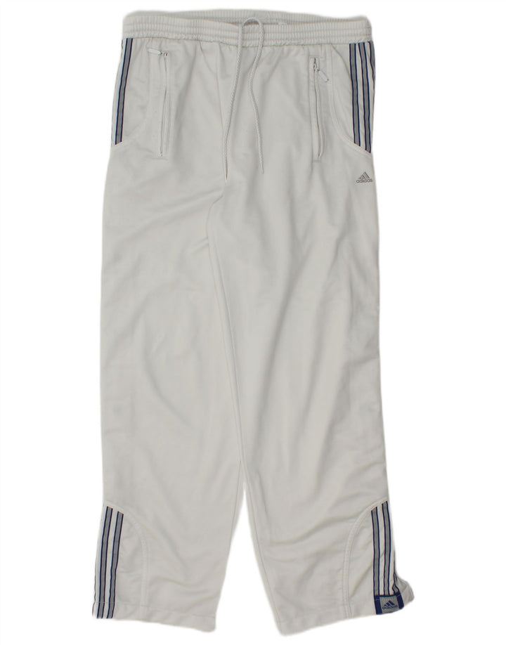 ADIDAS Mens Tracksuit Trousers Medium White Polyester