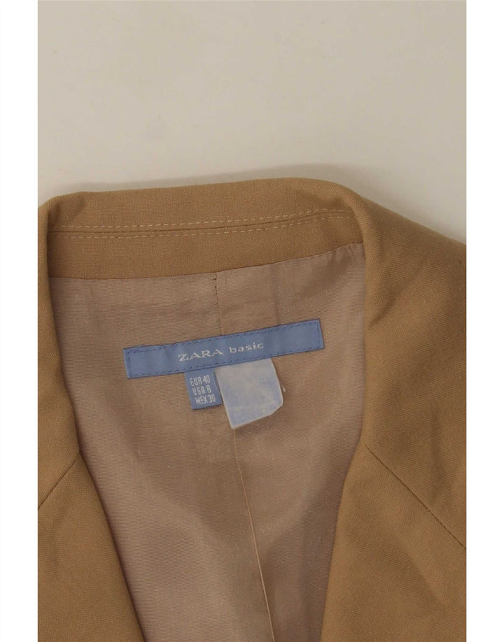Zara Womens 3 Button Blazer Jacket EU 40 Medium Beige
