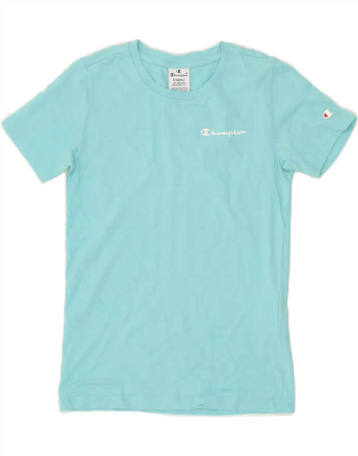 CHAMPION Womens T-Shirt Top UK 6 XS Blue Vintage Champion and Second-Hand Champion from Messina Hembry 
