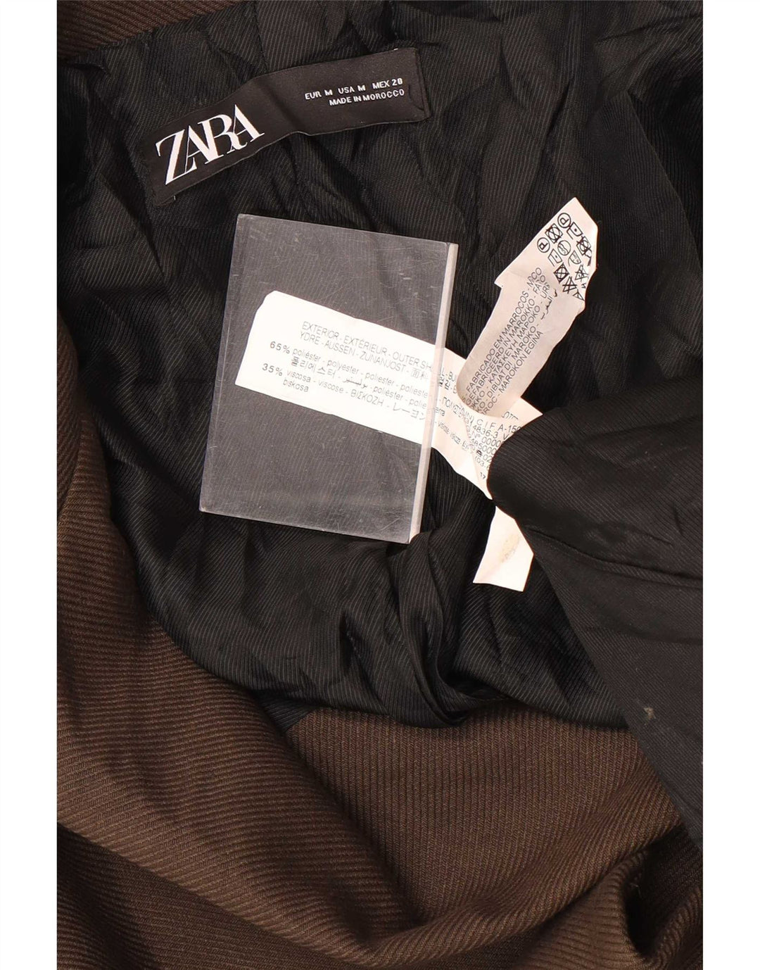 Zara Womens Oversized Overcoat UK 14 Medium Brown Polyester