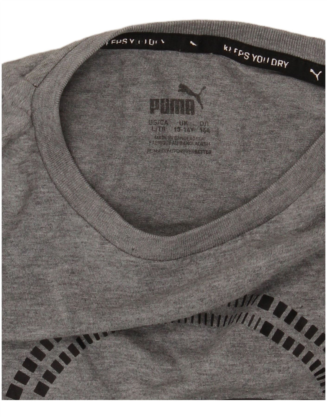 PUMA Boys Graphic T-Shirt Top 13-14 Years Grey Flecked