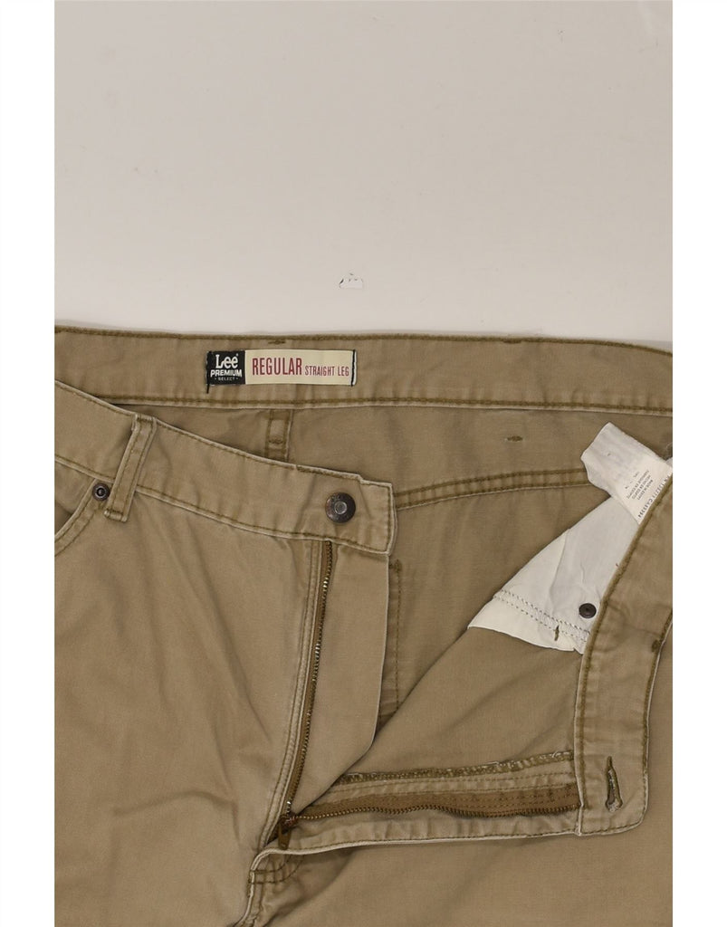 LEE Mens Straight Casual Trousers W42 L30  Brown Cotton | Vintage Lee | Thrift | Second-Hand Lee | Used Clothing | Messina Hembry 