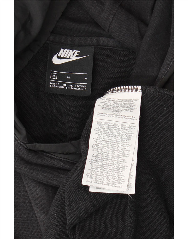 Nike Mens Graphic Hoodie Jumper Medium Black Cotton