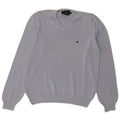 Brooksfield Womens V-Neck Jumper Sweater IT 48 XL Blue Cotton