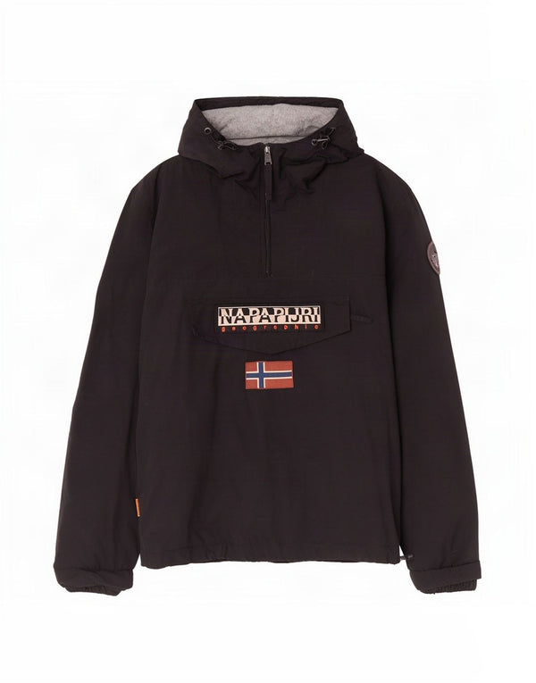 Napapijri Mens Geographic Graphic Anorak Jacket UK 36 Small Black