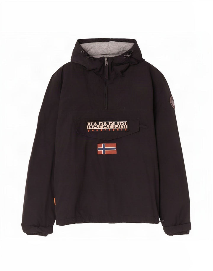 Napapijri Mens Geographic Graphic Anorak Jacket UK 36 Small Black