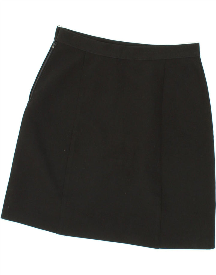 BENETTON Womens A-Line Skirt IT 42 Medium W28 Black Polyester Vintage Benetton and Second-Hand Benetton from Messina Hembry 