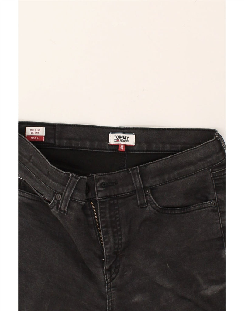 TOMMY HILFIGER Womens Nora Mid Rise Skinny Jeans W29 L32 Black Cotton | Vintage Tommy Hilfiger | Thrift | Second-Hand Tommy Hilfiger | Used Clothing | Messina Hembry 