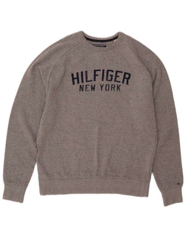 TOMMY HILFIGER Womens Vintage Fit Sweatshirt Jumper UK 16 Large Grey