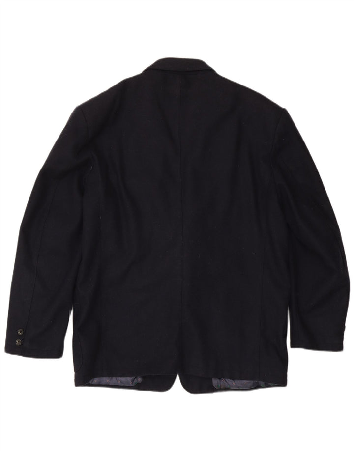 Carrera Mens 2 Button Blazer Jacket UK 42 XL Navy Blue Wool
