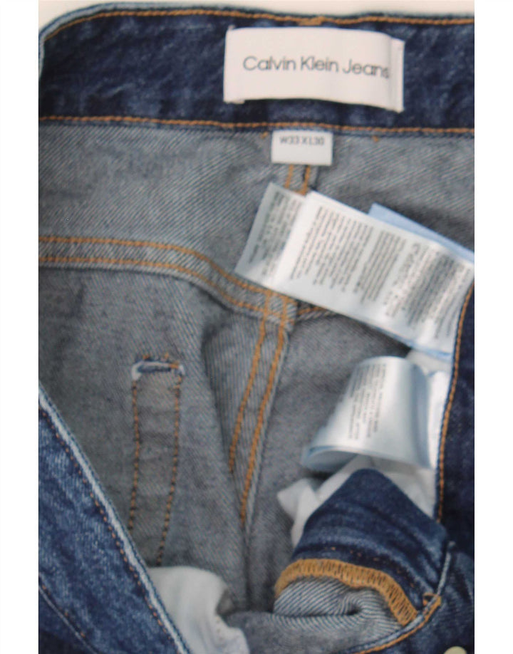 Calvin Klein Mens Regular Tapered Jeans W33 L30 Blue Cotton