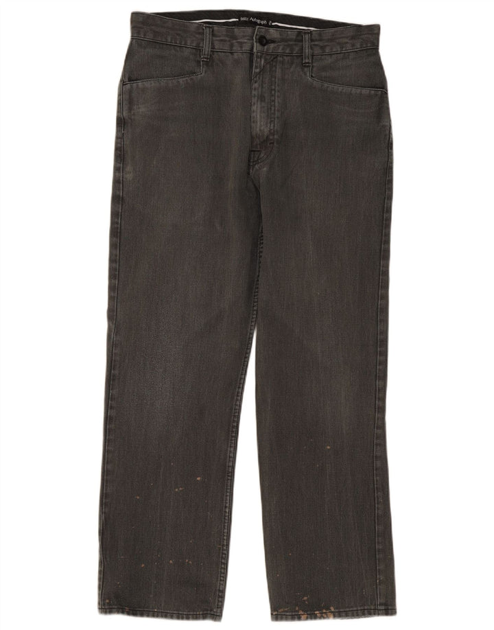 Marks & Spencer Mens Straight Casual Trousers W32 L29 Grey Cotton
