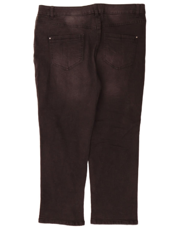 M&Co Womens Petite High Waist Straight Jeans UK 16 Large W36 L28 Black