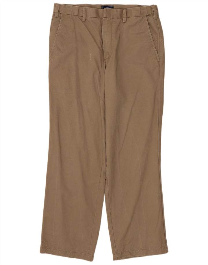 DOCKERS Mens Straight Classic Fit Chino Trousers W33 L30 Beige Cotton